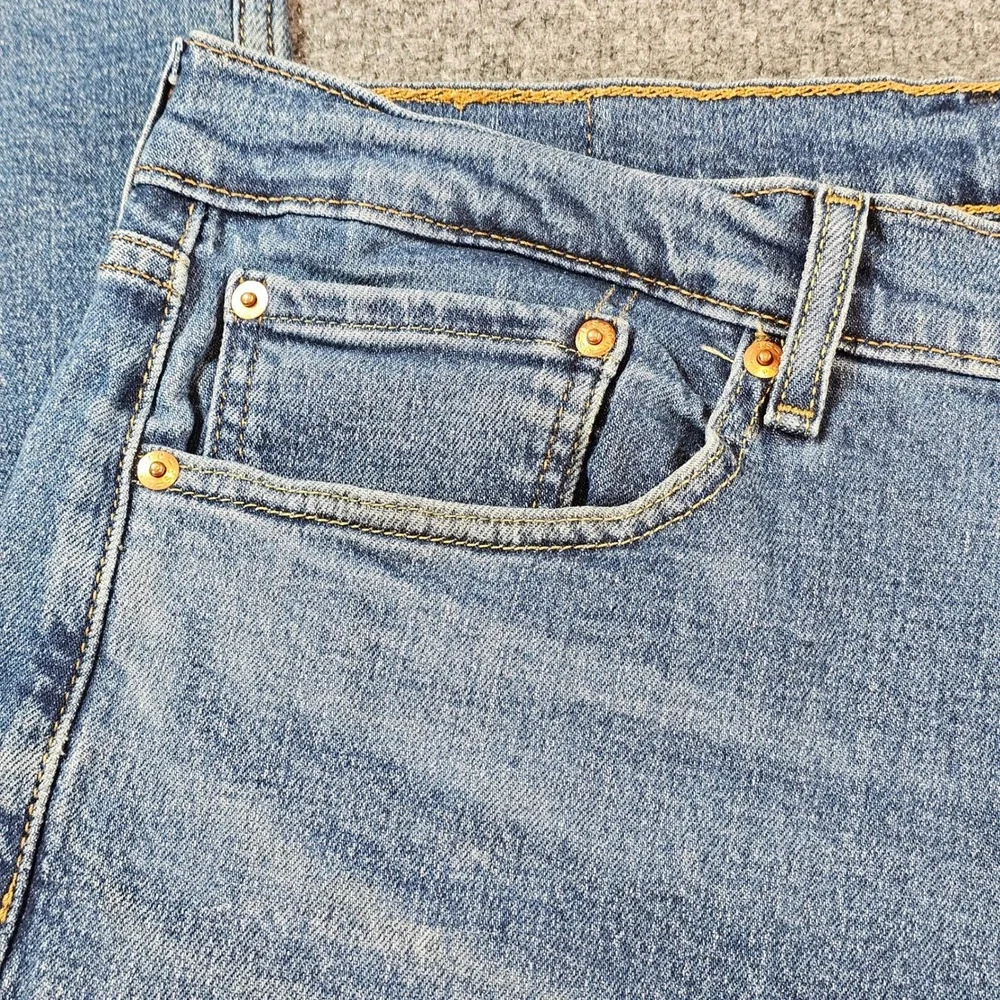 Levi's 505 Mens 34x29 (34x30 Tag) Regular Fit Straight Leg Blue Denim Jeans Work